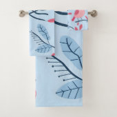 Oiseaux roses mignons sur bleu clair (En situation)