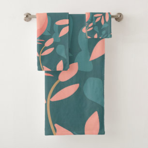 Oiseaux roses mignons sur bleu cyan vert