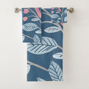 Oiseaux roses mignons sur gris bleu