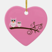 Oiseaux roses Thème Chouette Décoration Ornement d (Devant)