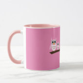 Oiseaux roses Thème Chouette Mug (Gauche)