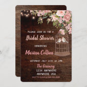 Oiseaux Rustique douche nuptiale Invitation Chaîne (Devant / Derrière)