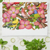 Oiseaux sauvages colorés en serviette de cuisine (Plié)