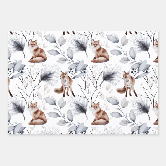 Oiseaux sauvages d'hiver Fox Feuilles Botanique (Devant 3)