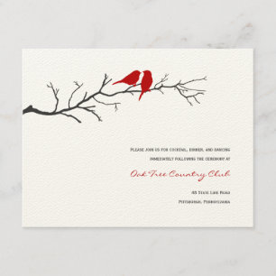 Oiseaux Silhouettes Cartes de réception de mariage