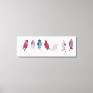 Oiseaux sur la toile enveloppée par fil