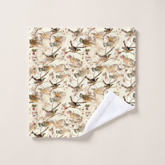 Oiseaux sur une branche (Gant de toilette)