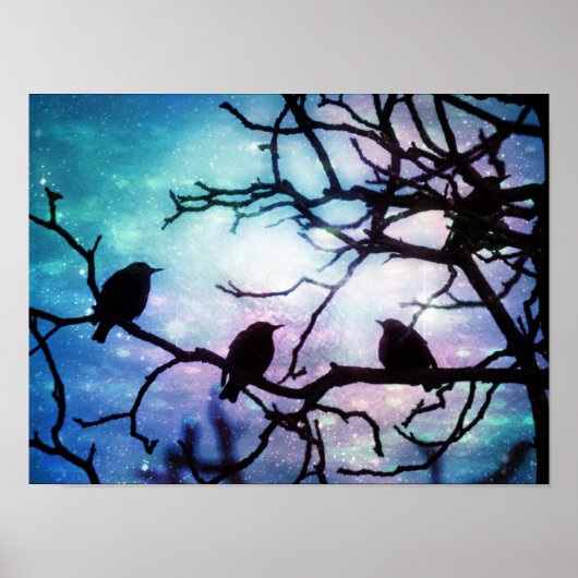 Oiseaux sur une branche - Poster Starlight (Devant)