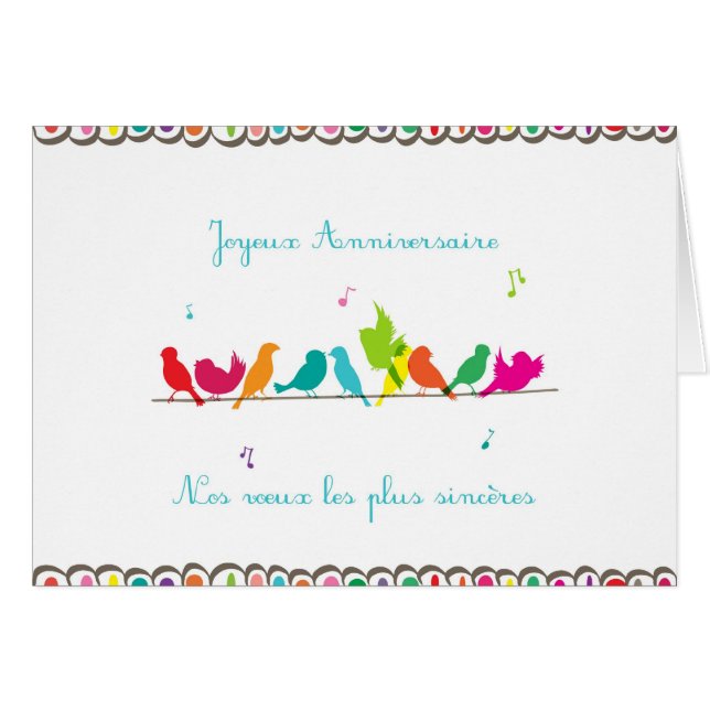 oiseaux sur une ligne (Devant horizontal)