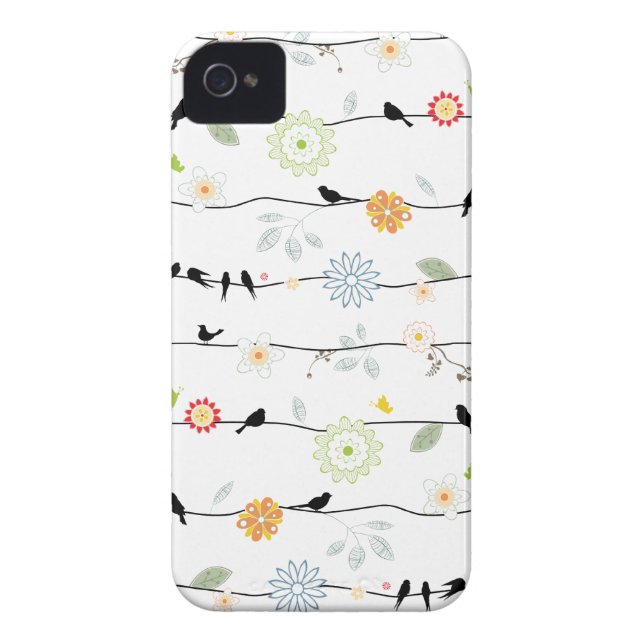Oiseaux sur Vines iPhone 4s Coque (Dos)