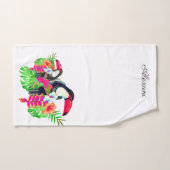 Oiseaux Toucans colorés Fleurs tropicales Bain Ser (Serviette à main)