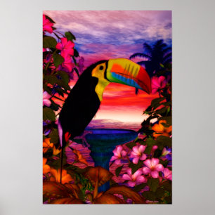 Oiseaux tropicaux 2 "Toucans" Poster d'art