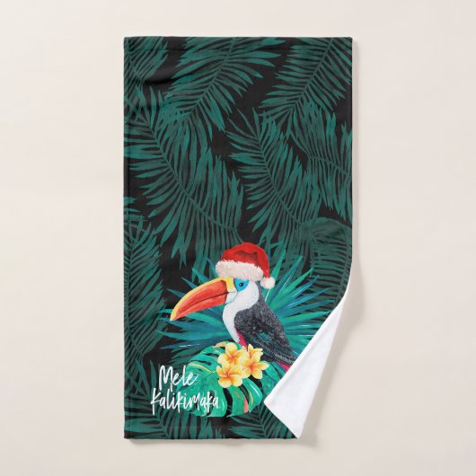 Oiseaux tropicaux de jungle de Mele Kalikimaka (Serviette à main)