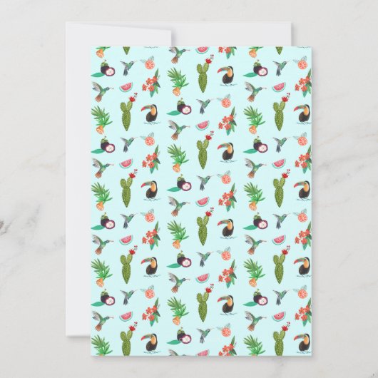 Oiseaux tropicaux d'été | Invitations de mariage (Dos)