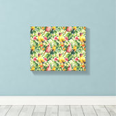 Oiseaux tropicaux et Fleurs toile Imprimer Mur Art (Insitu (Plancher de Bois))