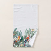 Oiseaux tropicaux et plantes (Serviette à main)