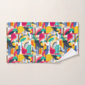Oiseaux tropicaux géométriques (Serviette à main)
