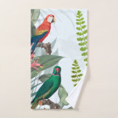 Oiseaux tropicaux Perroquets et feuillage (Serviette à main)