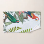 Oiseaux tropicaux Perroquets et feuillage (Serviette à main)