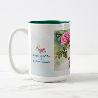 Oiseaux tropicaux & Roses Mug en céramique à deux 