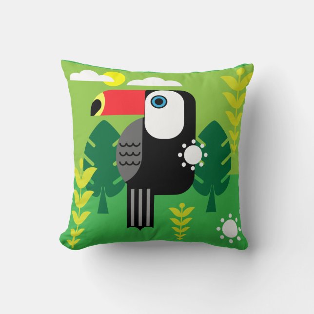 Oiseaux tropicaux Toucan Jeter Oreiller (Recto)
