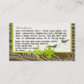Oiseaux Vert Brown Grain Mariage Info Cartes (Dos)