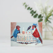 Oiseaux victoriens avec carte postale (Debout devant)