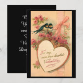 Oiseaux Vintage Carte de la Saint-Valentin Personn (Devant / Derrière)