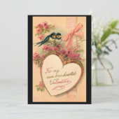 Oiseaux Vintage Carte de la Saint-Valentin Personn (Debout devant)