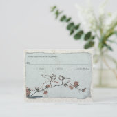 Oiseaux vintage Damask RSVP de mariage (Debout devant)