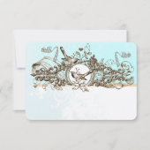 Oiseaux vintages Bronze Scroll Wedding RSVP (Devant)