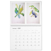 Oiseaux vintages de calendrier mural du Brésil (Jan 2027)