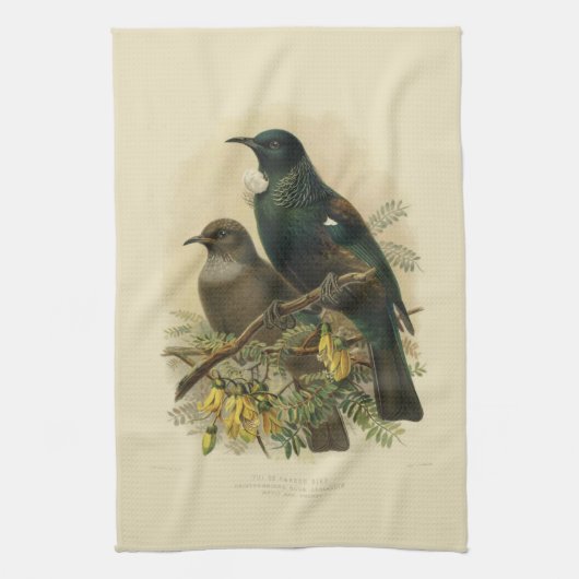 Oiseaux vintages de NZ de la Science - serviette (Vertical)