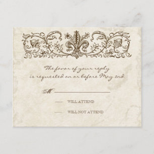 Oiseaux vintages, Oeuf Bleu - Carte de réponse Mar