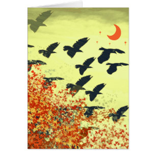 Oiseaux volant Lune rouge