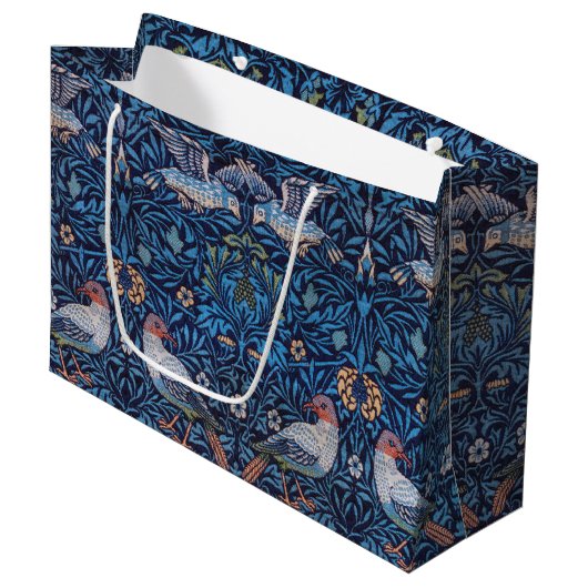 Oiseaux, William Morris Grand Sac Cadeau (Devant Angle)