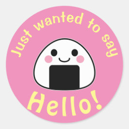 Oishii Onigiri - Kawaii Onigiri Rijstbal Ronde Sticker