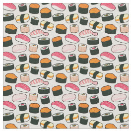 Oishii Sushi Fun Illustrations Pattern (grijs) Stof