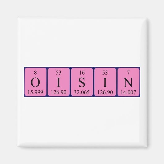 Oisin periodiek table name magnet magneet (Voorkant)