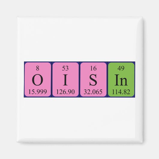 Oisin periodiek table name magnet magneet (Voorkant)