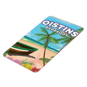 Oistins Barbados vintage strandposter Magneet