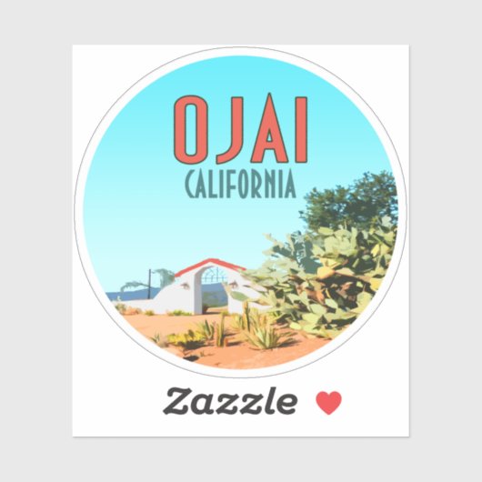 Ojai California Succulent Cactus Sticker (Vel)