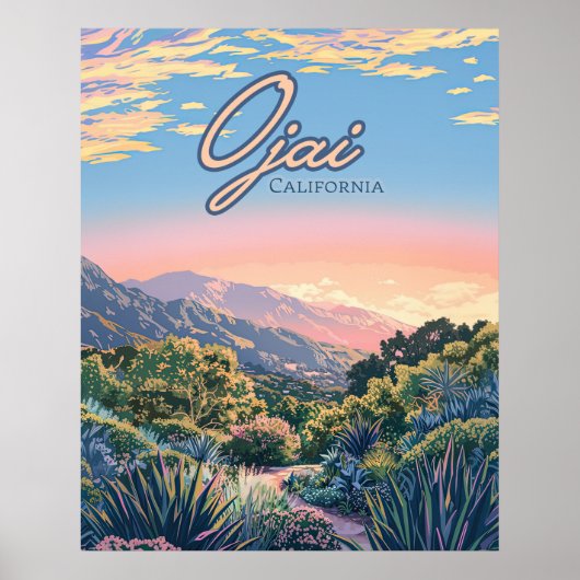 Ojai California Topa Mountains landschap Poster (Voorkant)