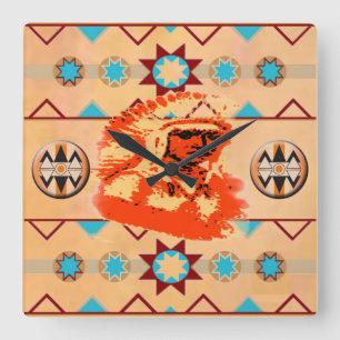 Ojibwa Wall Clock Vierkante Klok
