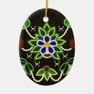 Ojibwe Floral Beer en pijlen Keramisch Ornament