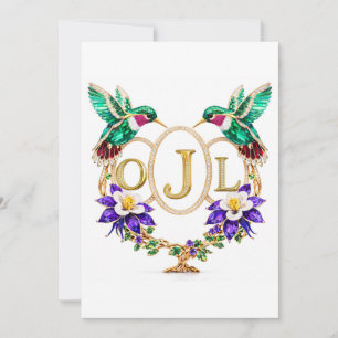 OJL Kolibrie Huwelijk Aangepaste Letters CO Kaart