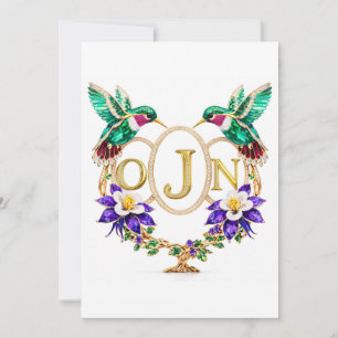 OJN Kolibrie Huwelijk Aangepaste Letters CO Kaart