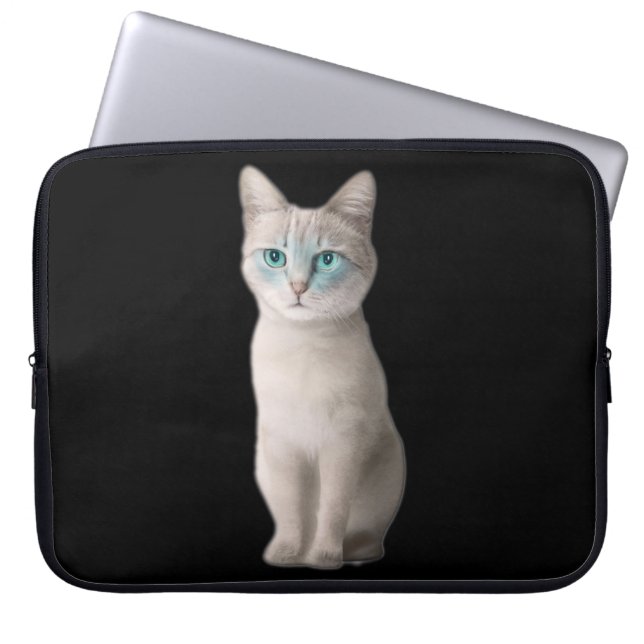 Ojos Azules Cat Laptop Sleeve (Voorkant)