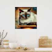 Ojos Azules Cat Poster (Keuken)