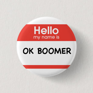 OK BOOMER (naamtag) Ronde Button 3,2 Cm